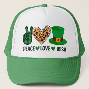 Casquette Peace Love Irish St Patrick's Day