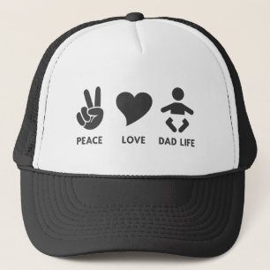 Casquette Peace Love Papa Life Funny New Papa Fête des pères