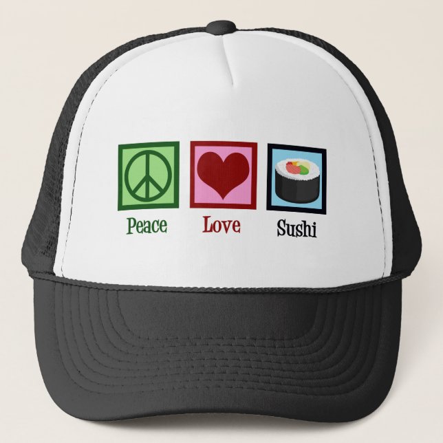 Casquette Peace Love Sushi (Devant)