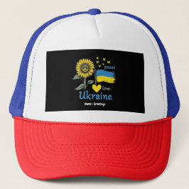 Casquette Peace Love Ukraine Drapeau de tournesol stand avec