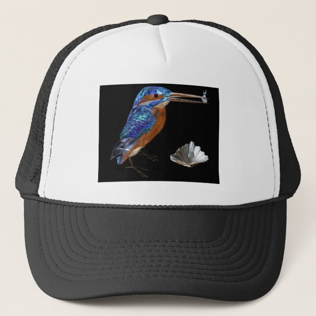 Casquette PÊCHE, Bleu électrique, Noir (Devant)