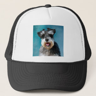 Casquette Peinture à l'aquarelle de Schnauzer Nain