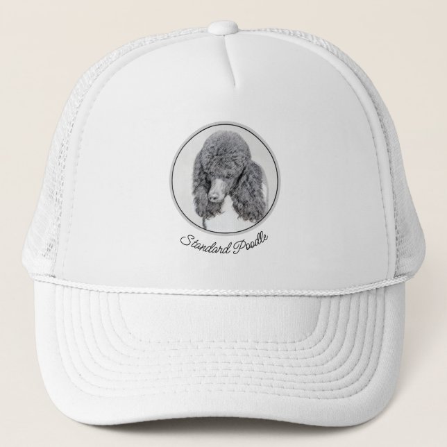 Casquette Peinture à paille noire standard - Art du chien (Devant)