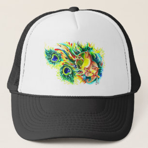 Casquette Peinture abstraite faite main de seigneur Krishna
