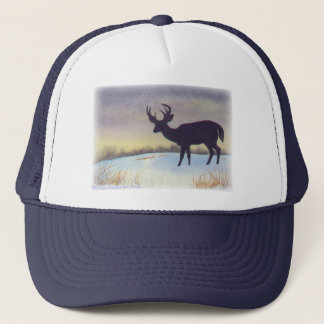 Casquette Peinture de cerfs communs de coucher du soleil