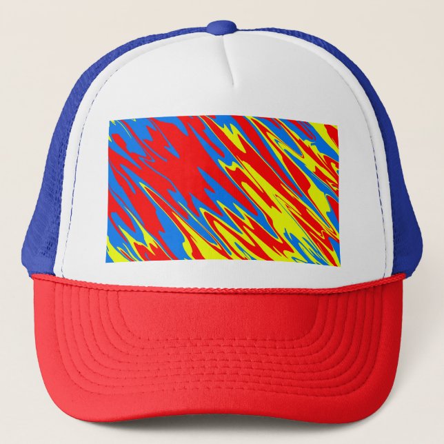 Casquette Peinture en aérosol rouge jaune bleu (Devant)