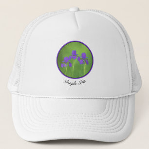 Casquette Peinture Iris Violet - Art Fleur Originale