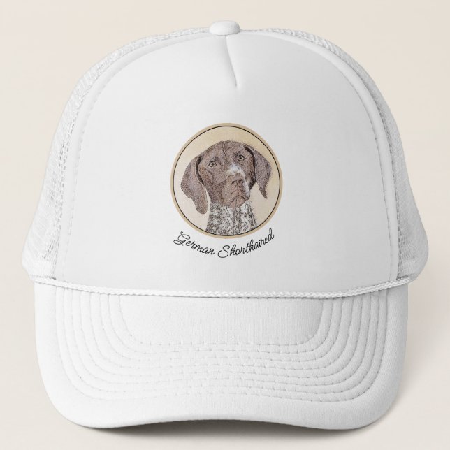 Casquette Peinture pointeur germanique à pois court - Chien  (Devant)