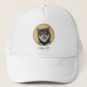 Casquette Peinture Shiba Inu (Noir et Tan) - Art Chien