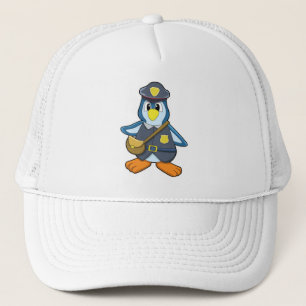 Casquette Penguin en tant que femme de police avec sac à mai