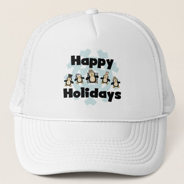 Casquette Penguin Happy Holidays Tshirts et cadeaux (Devant)