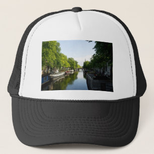 Casquette Péniches sur le canal Prinsengracht à Amsterdam