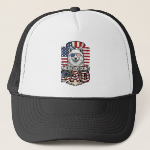 Casquette Père Esquimau Américain Patriotique Vintage Chien