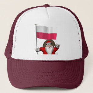 Casquette Père Noël Avec Drapeau De Pologne