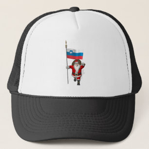 Casquette Père Noël avec l'enseigne de la Slovénie
