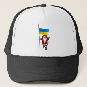 Casquette Père Noël Avec L'Enseigne De L'Ukraine