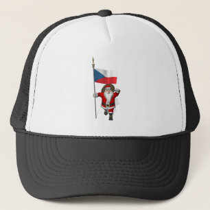 Casquette Père Noël Doux Avec Drapeau De République Tchèque