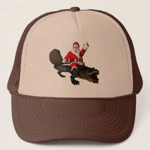 Casquette Père Noël Festif Montant Un Alligator