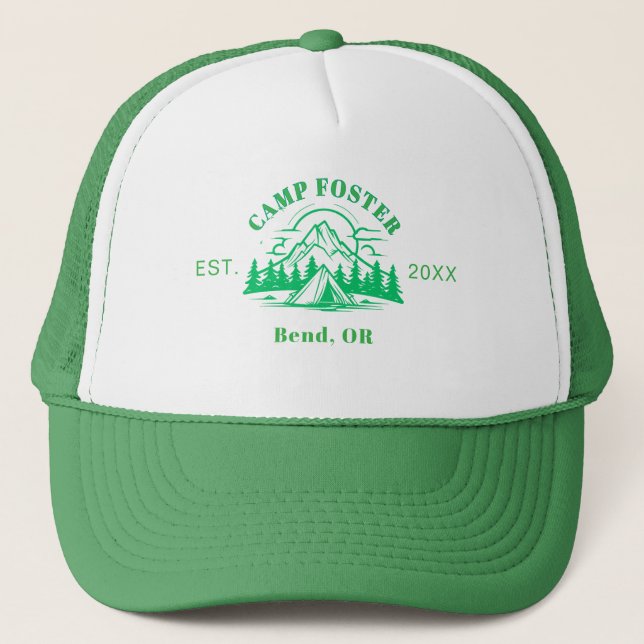 Casquette Personalized Camp Trip Hat Custom Summer Family  (Devant)