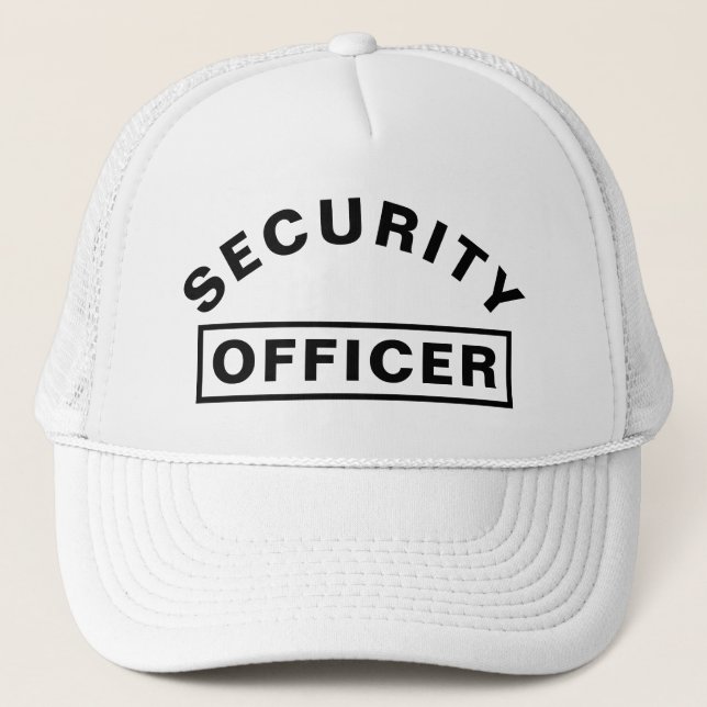Casquette Personalized SECURITY OFFICER Text Statement White (Devant)