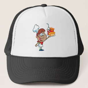 Casquette personnage du serveur de restauration rapide