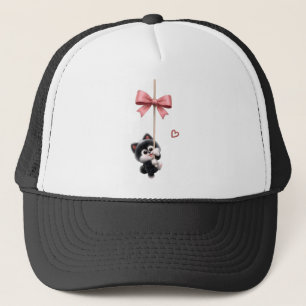 Casquette Personnage Mignon avec Porte-Clés Ruban Rose - Ado