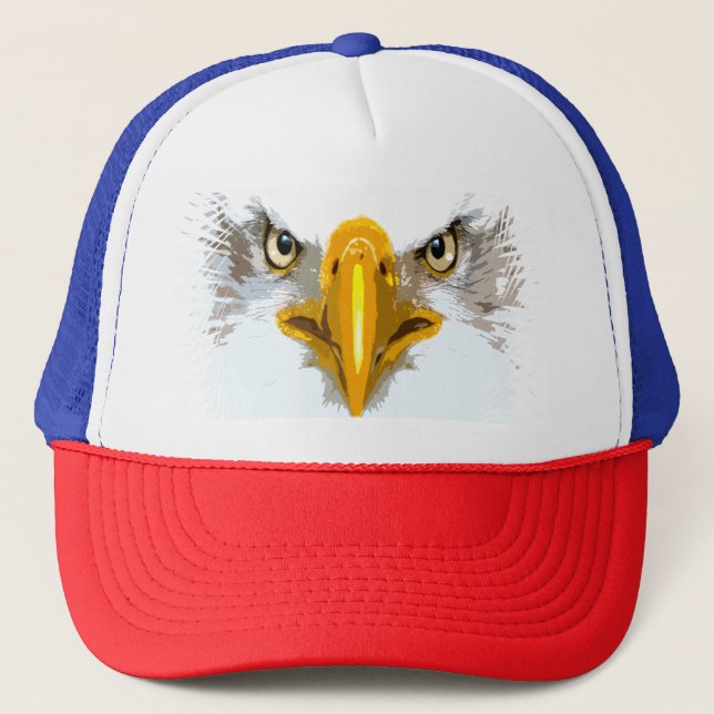 Casquette Personnalisable Blue Red Eagle Head Pop Art (Devant)