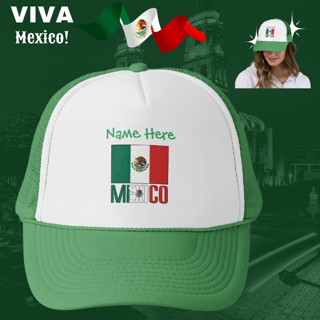 Casquette Personnalisation verte du drapeau mexicain (Créateur téléchargé)