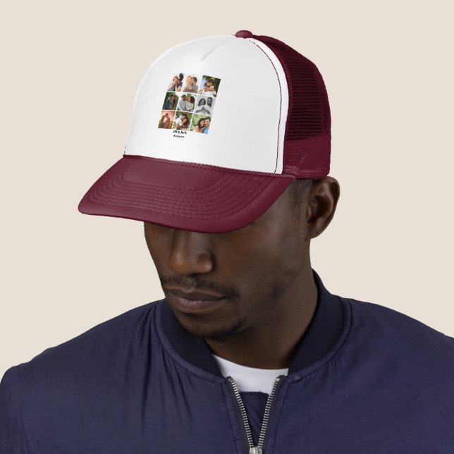 Casquette Personnalisé 9 Photo Collage Modèle pour couples (En situation)