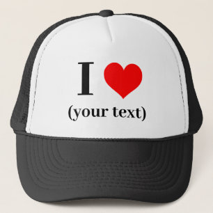Casquette Personnalisé I coeur (votre texte) -