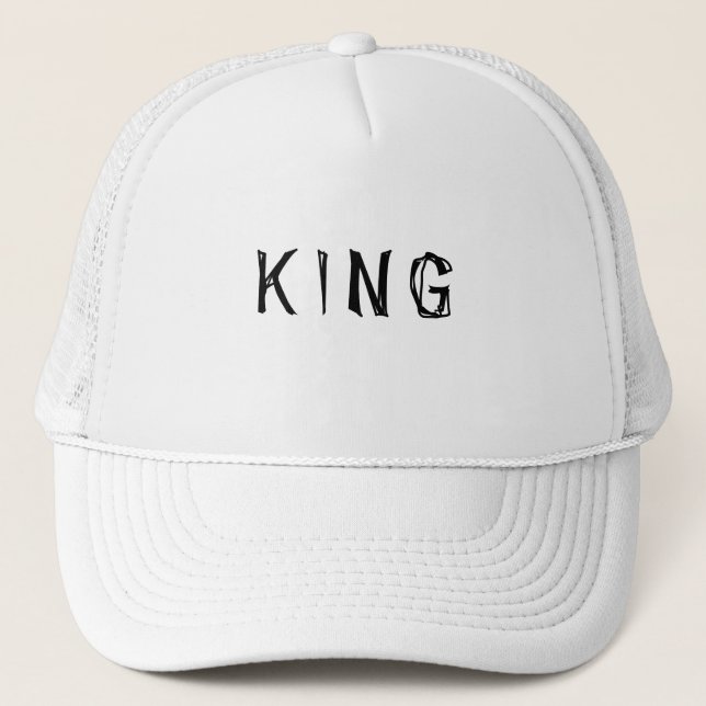 Casquette Personnalisé King Nom du texte Blanc Couleur (Devant)