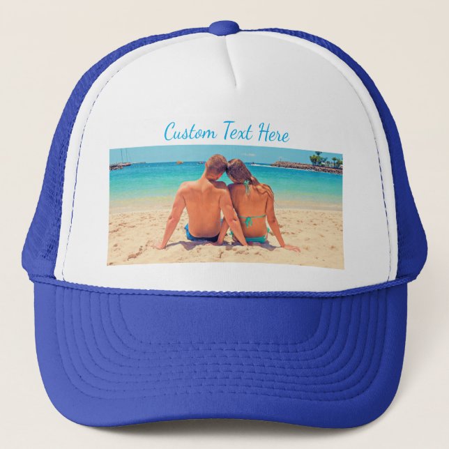 Casquette Personnalisé Votre Photo Trucker Hat Texte Personn (Devant)