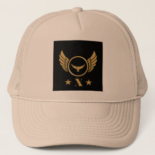 Casquette Personnalisé X Imprimé initial Ailes d'aigle d'or 