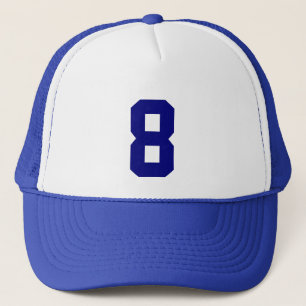 Casquette Personnel custom le nombre huit 8 couleur bleue