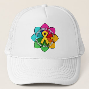 Casquette Pétales de sujets de conscience de Cancer d'enfan