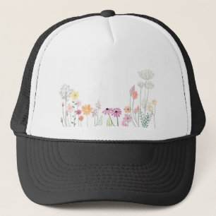 Casquette Pétales Fleurs Printemps Floral Oeuvre Pastel Été.