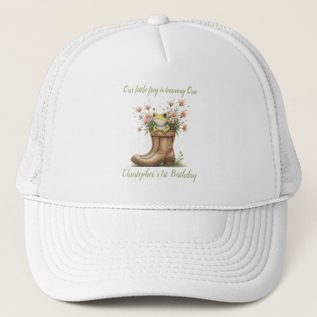 Casquette Petite grenouille Froggie 1er anniversaire (Devant)