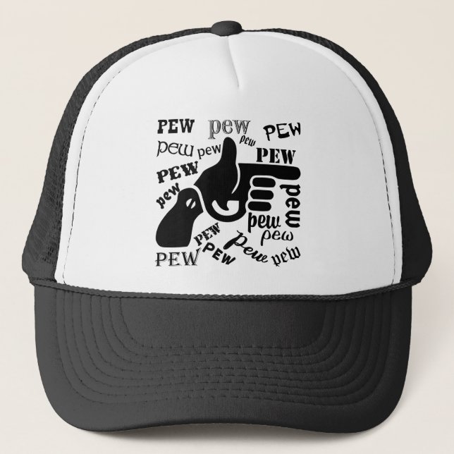 Casquette Pew Pew Pew Pew Pew Gun Pew Finger Gun #USAPatriot (Devant)