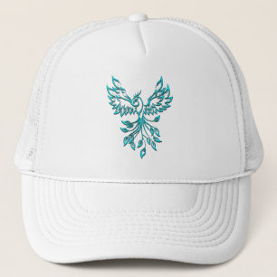 Casquette Phoenix bleu se lève sur blanc