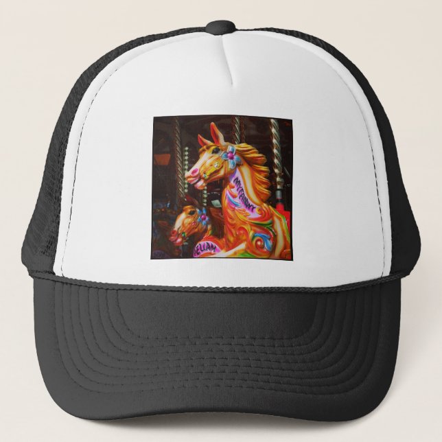Casquette Photo carré - Chevaux de jogging 02 (Devant)