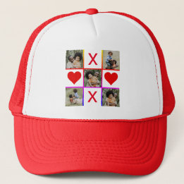 Casquette Photo Collage Tic Tac Toe Hugs Fête des pères Bais