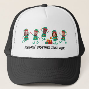 Casquette Photo de lutin de Noël drôle personnalisé
