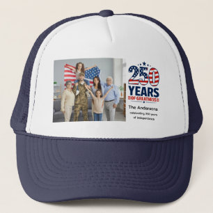 Casquette Photo et texte personnalisés 250 ans de grandeur d