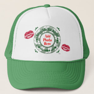 Casquette PHOTO Kiss Me Je suis Irlandais Green Striped Circ