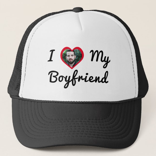 Casquette Photo personnalisée J'aime mon copain (Devant)