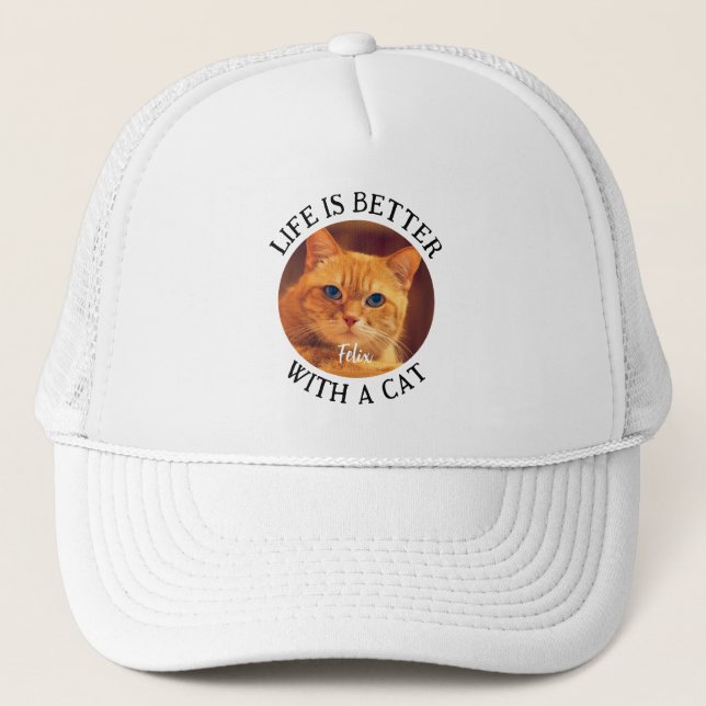 Casquette Photo personnalisée La vie est meilleure avec un c (Devant)