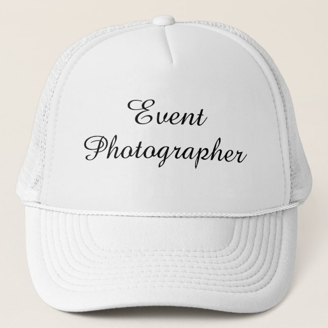 casquette "photographe d'événement" (Devant)