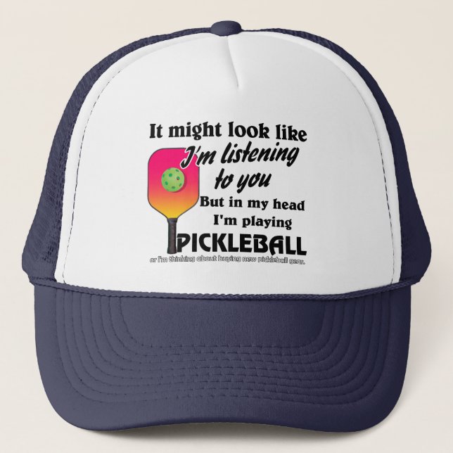 Casquette Pickleball Lover Dans ma tête je joue au Picklebal (Devant)
