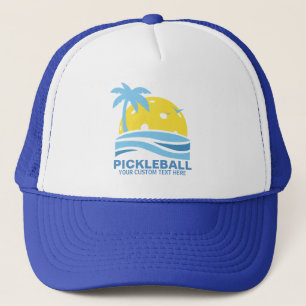 Casquette Pickleball Tropical Palm Tree Sun Votre texte pers
