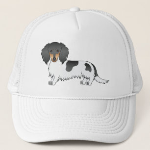 Casquette Piebald Noir Et Tan Cheveux Long Chien Dachshund